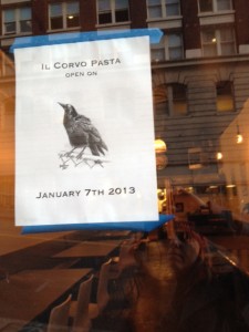 Il Corvo is close to opening!